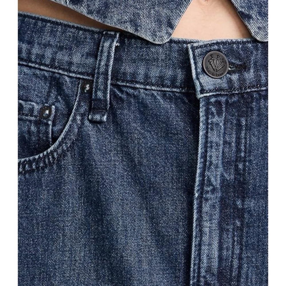 NWOT Rag & Bone Avery Maxi Denim Jean Skirt Navy Dark Blue Size 27 - Picture 4 of 16